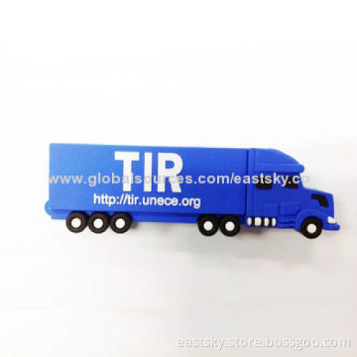 Custom Truck Shape USB Drive, Made of Soft PVC Material, OEM Orders are Welcome